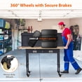 thumbnail image 4 of 60" Adjustable Workbench with Drawer Storage, Rubber Wood Top Work Table for Garage, Heavy Duty Worktable with Removable Pegboard, Power Outlet, Hooks, Tool Storage Bench for Warehouse Workshop, 4 of 7