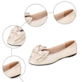 thumbnail image 6 of Womens Bowknot Ballet Flats Pointed Toe Comfortable Slip On Canvas Dress Shoes Casual Non Slip Walking Loafers White Size 6, 6 of 7