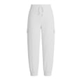thumbnail image 6 of Miluxas Scrub Pants for Women, Stretch Jogging Scrub Pants, Elastic Waist Pocket Women's Cargo Scrub Pant White M(M), 6 of 7