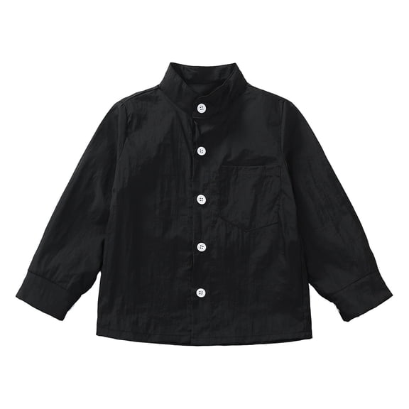 Fesfesfes Boys Fall Plaid and Solid Color Button Up Shirt 1-11 Years,Long Sleeve Collared Top,Preppy Casual Open Front Cardigan,Versatile Kids Everyday Outerwear