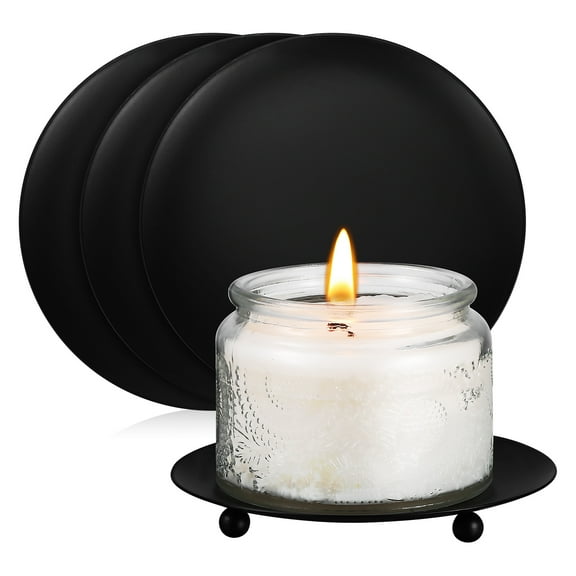 Recardis 4 Pcs Candle Plates Candle Dish Iron Candle Holder Candle Stand Wedding Party Decoration