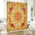 thumbnail image 2 of Bohemian Bathroom Curtain Colorful Boho Floral Print Beautiful Bright Polyester Fabric Cloth Shower Curtain for Bathroom Decoration, 72"x72" (Tape K), 2 of 6
