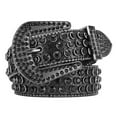thumbnail image 2 of YAOBAMM Women Faux Leather Belt Shining Rhinestones Unisex Leather Jeans Belt Adjustable Hip Hop Punk Rock Style, 2 of 6
