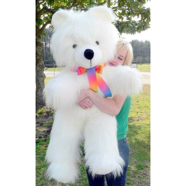 American Made Giant White Teddy Bear 45 inch Soft Big Plush Stuffed Animal  Made in USA 