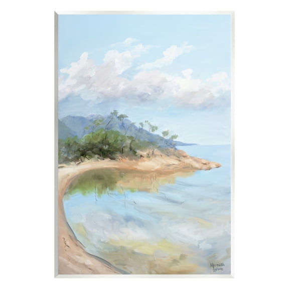 Stupell Industries Soft Beach Painting Landscape Painting Unframed Art Print Wall Art, 10 x 15