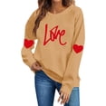 thumbnail image 2 of Craaazy Women's Casual Love Heart Round Neck Long Sleeve Cozy Sweatshirts Gifts, 2 of 5