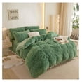 thumbnail image 2 of TiaGOC Fluffy Sage Green Comforter Cover Set Queen，Faux Fur Green Bedding 3 Pieces(1 Plush Queen Duvet Cover +2 Faux Fur Pillowcases) Girls Bed Set (Sage Green, Queen), 2 of 9