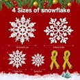 thumbnail image 6 of Ayieyill 46 Pcs White Glitter Snowflake Ornaments Various Size Plastic Winter Snowflakes Ornaments Christmas Tree Decorations with Gold Rope for Winter Decorations Tree Window Door Accessories, 6 of 6