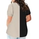 thumbnail image 3 of Plus Tamaño de las Mujeres Blusas, Cuello en V Casual Suelto Manga Corta Superior, Impresión Blusa Poliéster Spandex, 3 of 8