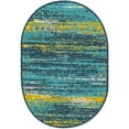 thumbnail image 2 of Unique Loom Outdoor Coastal Collection Area Rug - Ombre (2'  x 3' 1" Oval Multi.Blue/Yellow), 2 of 9