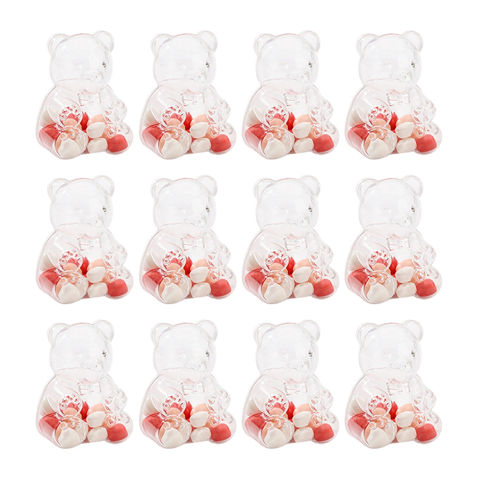 24Pcs Bear Shaped Acrylic Candy Boxes Creative Bear Shaped Treats Favors Box for Weddings Birthdays Party Favors 7X5Cm Happy 2026!