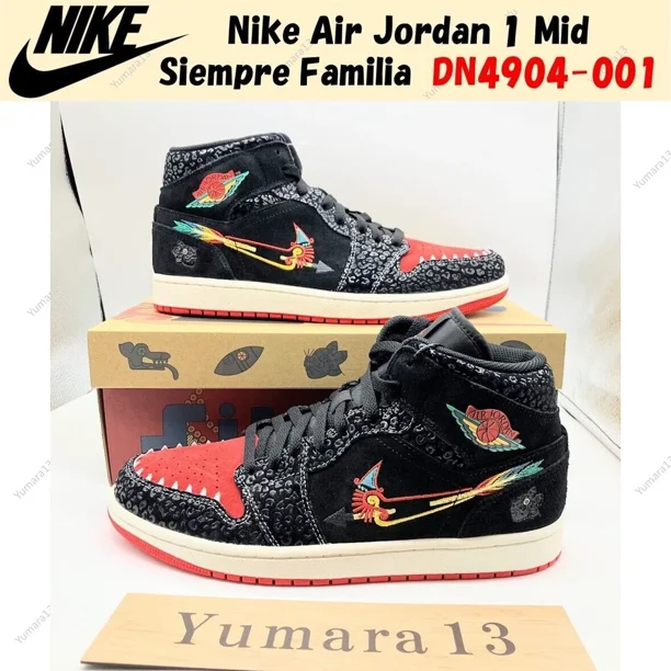 N I-K-E A i r-Jor-dan 1 Mid Siempre Familia Black DN4904-001 Men's Size