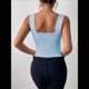 thumbnail image 5 of Top Corto Sexy Sin Mangas Ajustado con Tirantes Básicos para Mujer 2025 Azul Lago M, 5 of 7