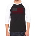 thumbnail image 1 of Men's Raglan Baseball Word Art T-shirt - USA Flag, 1 of 2