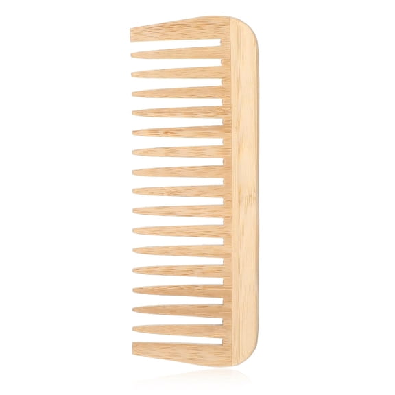 Bamboo Wide Tooth Comb, Large Hair Detangling Comb, Natural wooden combs for Hair, Beard, Mustache, Travel-Friendly, Hand Polished, No Handle Design