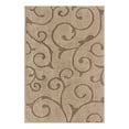 thumbnail image 3 of Unique Loom Floral Shag Collection Area Rug - Carved (4' x 6' Rectangle Light Brown), 3 of 7