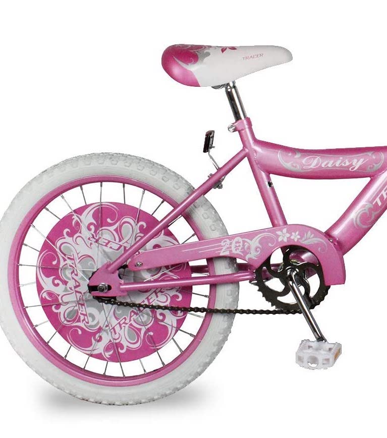 WonderWheels 20" BMX S-Type Frame Bicycle Coaster Brake One Piece Crank Chrome Rims Black Tire Kid's Bike - Pink