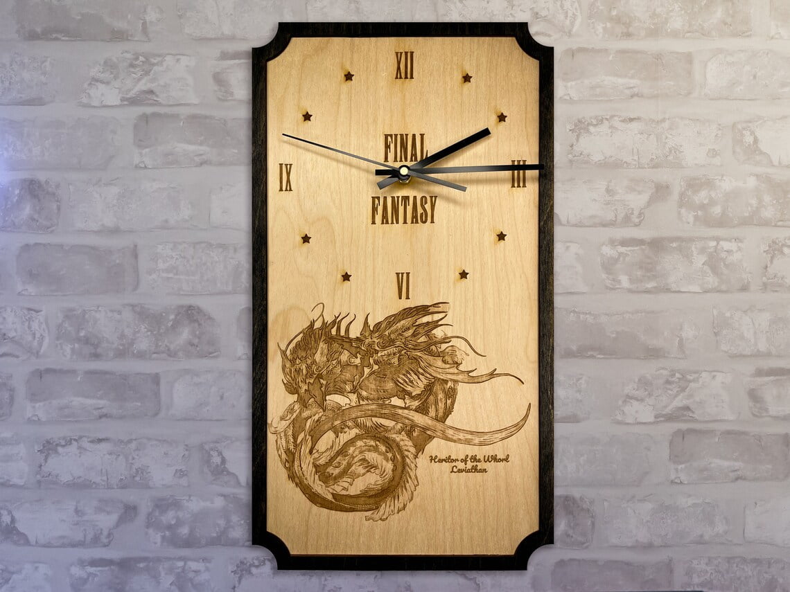 FFXIV Wall Art Clock Leviathan Boss FF14 Gift or Decor for