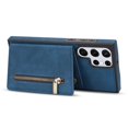 thumbnail image 7 of SaniMore for Samsung Galaxy S23 Ultra 2023 Back Case with Zipper Card Pokcet Flip Wallet/Kickstand Shock Absorption Anti-fall Retro PU Leather Wear-resistant Shell  For Galaxy S23 Ultra, Blue, 7 of 7