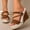 Brown, variant on Women's Wedge Platform Espadrille Open Toe Sandals, Cross Strap Wedge Sandals Summer Espadrilles Platform Sandals Black 5.5(36)