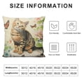 thumbnail image 5 of JRXY Cute Cat Butterfly Pillow Covers  Lovely Cartoon Pattern Beige Background Throw Pillowcase for Home Decor 22x22in, 5 of 5