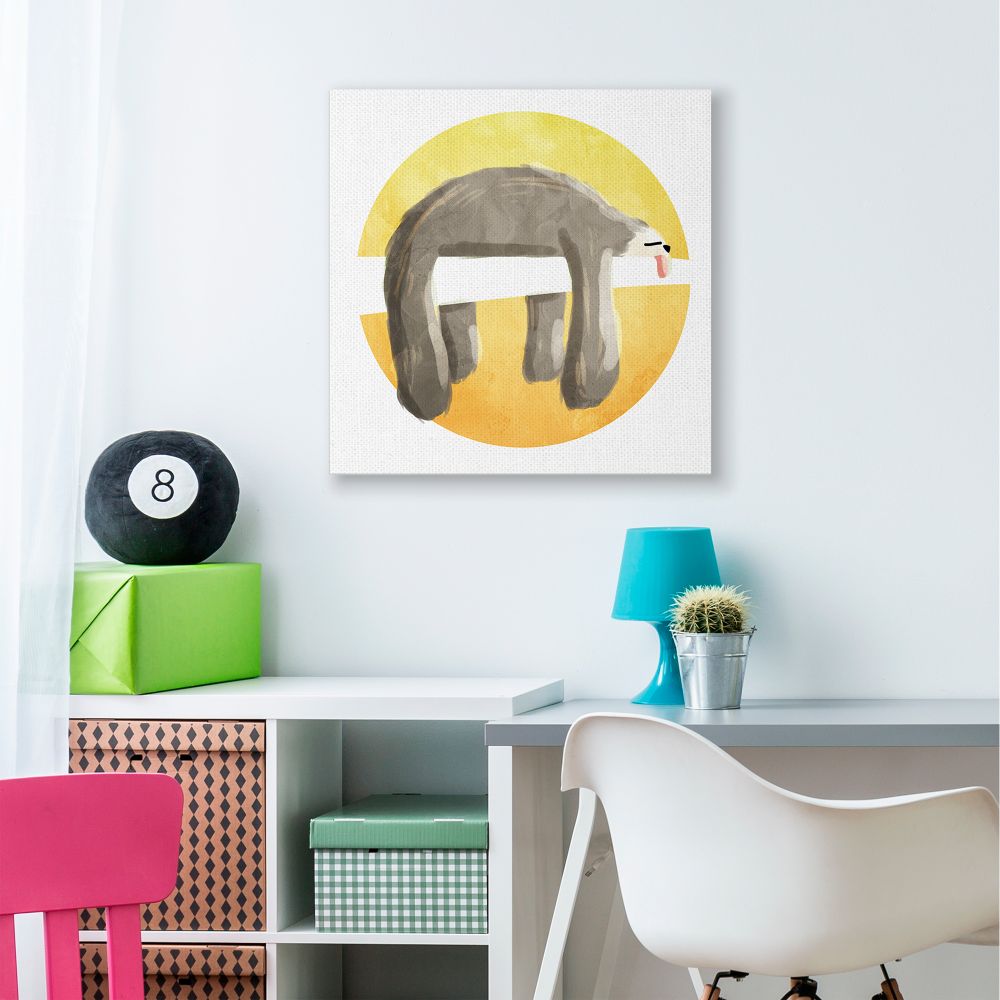 Stupell Industries Sleeping Tree Sloth Exhausted Jungle Animal Yellow Brown Canvas Wall Art Design by Milli Villa, 30" x 30"