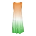 thumbnail image 4 of Dezsed Casual Dresses for Women Sleeveless Cotton Summer Beach Dress Round Neck Gradient Printed Loose Dress Green B S, 4 of 5