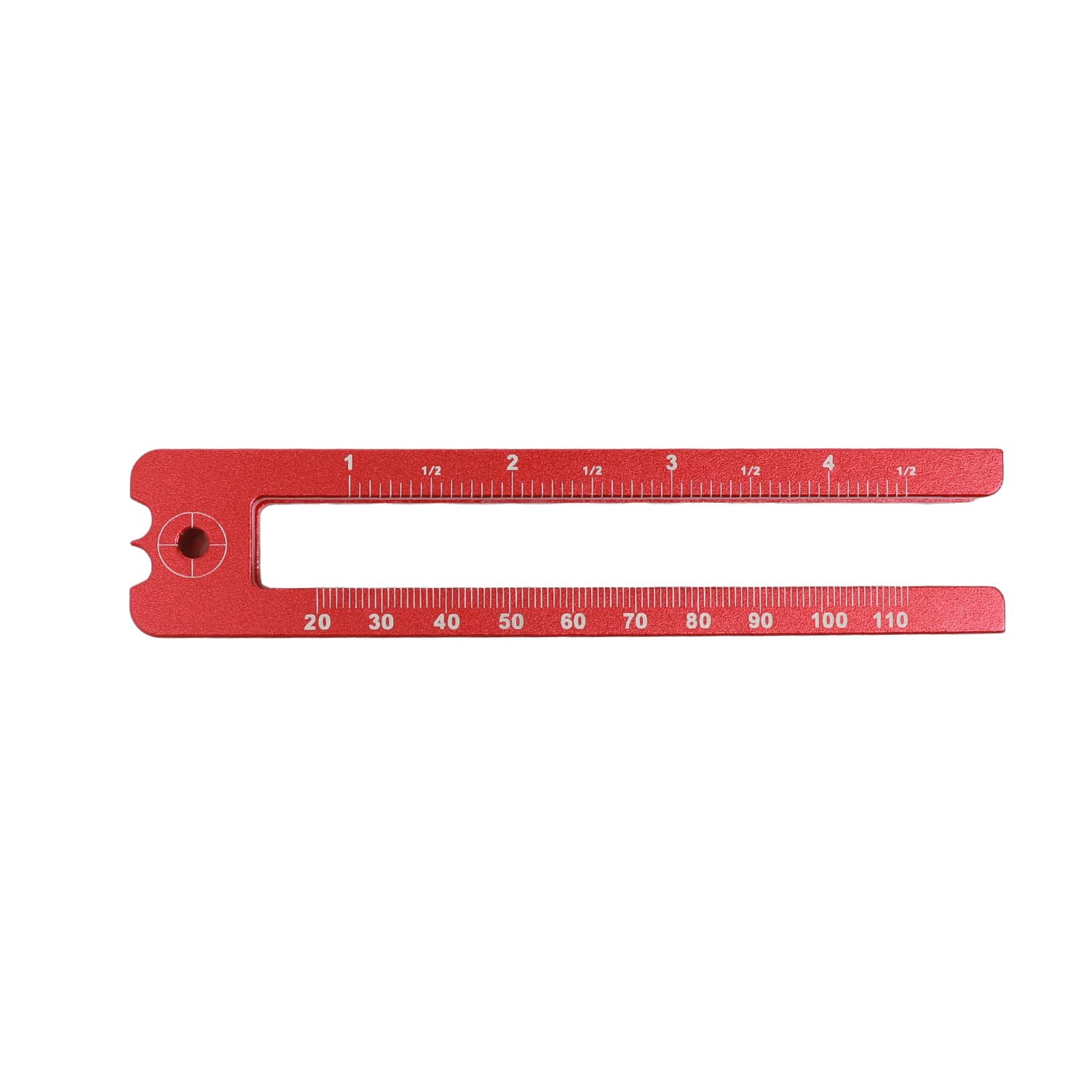 Red Aluminum Alloy Woodworking Compass, Adjustable 110mm/4.5 Inch Tool for Scribing and Drawing