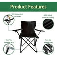thumbnail image 3 of 4 Pack Adult Folding Lightweight Camp Chair, Folding Chair with A Cup Holder and Carry Bag, Portable Outdoor Chair Supports up to 225lbs (Black), 3 of 5