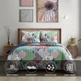 thumbnail image 2 of Lanco All Season Multi Color Floral Quilt Set With Pillow Shams , Patchwork Cottage Quilt Queen Size , Fashion Bedspreads & Coverlets, 2 of 7