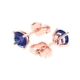 thumbnail image 2 of Clara Pucci 2Ct Tanzanite Round Cut VVS1 Push Back Stud 14k Solid hypoallergenic Gold Designer Earrings For December, 2 of 7