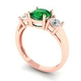 thumbnail image 2 of 1.5 ct Round Cut Simulated Emerald 3 Stone 14K Rose Gold Womens Engagement Ring, 2 of 5