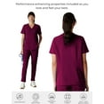 thumbnail image 2 of Siena 5-Pocket Women's Scrub Top, Comfort Fit, Moisture-Wicking Stretch Healthcare Uniform - Wine - XS, 2 of 7
