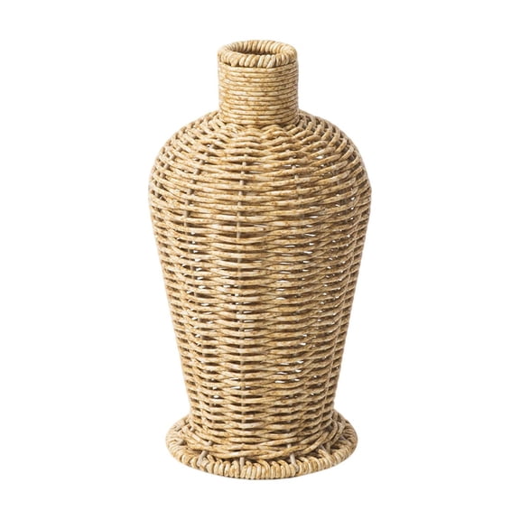 YiJuHui Rattan Wicker Woven Flower Vase, Handmade Wicker Vase for Dried Flowers & Pampas Grass, Rustic Farmhouse Floor & Tabletop Urn for Living Room Entryway Boho Decor
