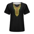 thumbnail image 5 of Penkiiy Women’s Mexican Embroidered Tops for Women Boho Blouse for Women Summer Short Sleeve Floral Hippie Shirts Tunics,Vintage Floral Tunic Shirts, Flowers Embroidery Blouses XL Black, 5 of 6