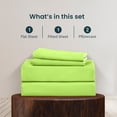 thumbnail image 4 of 400 Thread Count 4 Pcs Sheet Set Deep Pocket 18 Inch 100% Egyptian Cotton Color Parrot-Green Size Queen, 4 of 5