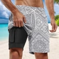thumbnail image 1 of WILLBEST Pantalones Cortos Casuales de Verano para Hombre, Pantalones Cortos de Playa con Doble Capa Interior y Estampado de Moda con Bolsillo, 1 of 3