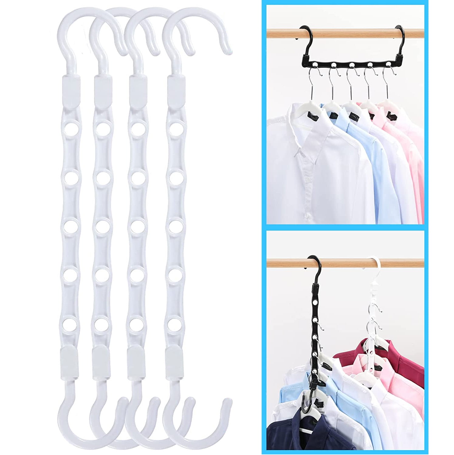 4PCS Hangers Space Saving Clothes Hangers Closet Organizers and Storage