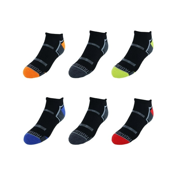 Fruit of the Loom Boy's Active Low Cut Tab Socks (6 Pair)