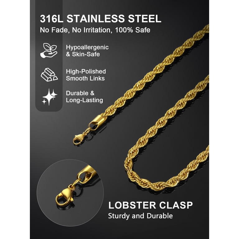 ChainsProMax Men's Twist Rope Stainless Steel Necklace photo 8