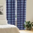 thumbnail image 2 of Ambesonne Plaid Curtains, Contemporary Diagonal Tartan, Pair of 28"x63", Seafoam Dark Indigo, 2 of 5