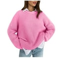 thumbnail image 2 of AGWOLF Womens Oversized Sweaters Chunky Crewneck Knitted Pullover Trendy Long Sleeve Jumper Tops, 2 of 7