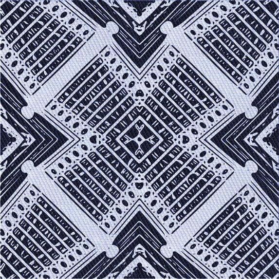 Ahgly Company Indoor Square Patterned Night Blue Area Rugs, 5' Square