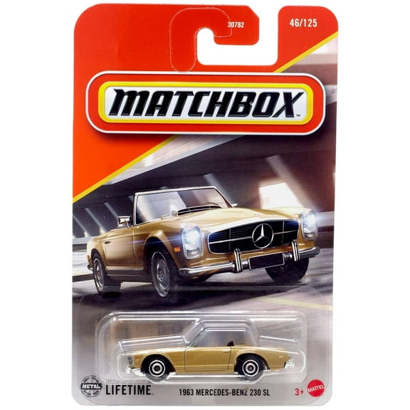 Matchbox 1963 Mercedes-Benz 230 SL Diecast Car (Gold)