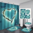 thumbnail image 1 of Topwoner Love Romantic 3D Printing Shower Curtain 4-Piece Set for Home Party Decoration, 1 of 5