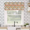 thumbnail image 4 of Hello Fall Valances for Windows Green Orange Pumpkin Green Flowers Plaid Rod Pocket Curtain Valance Window Treatment Short Curtains for Kitchen Living Room, 42"x12", 4 of 5