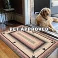 thumbnail image 3 of Primitive Star Gloucester Premium Jute Braided Area Rug by Homespice, 20 x 30 Rectangular Black, Reversible, Natural Jute Yarn Rustic, Country, Primitive, Farmhouse Style - 30 Day Risk Free Purchase, 3 of 8