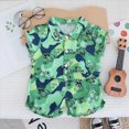 thumbnail image 4 of NIEWTR Toddler Baby Girls Summer Outfits Baby Boy Summer Clothes Short Sleeve Shark Print Tee and Cargo Style Shorts Lounge Shorts 2Pcs 6-12-18-24 Months(Green,5-6 Years), 4 of 6