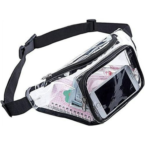 Transparent Fanny Pack, Fashion Waist Bag for Women and Men, Transparent Belt Bag with Adjustable Strap for Running, Shopping, Converting, Stadium