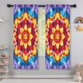 thumbnail image 5 of Blackout Kids Curtains,Rainbow Tie Dye Mandala Pattern Childrens Insulated Curtains Set Of 2,Bedroom Essentials,Toddler Room Decor 42"x63", 5 of 5